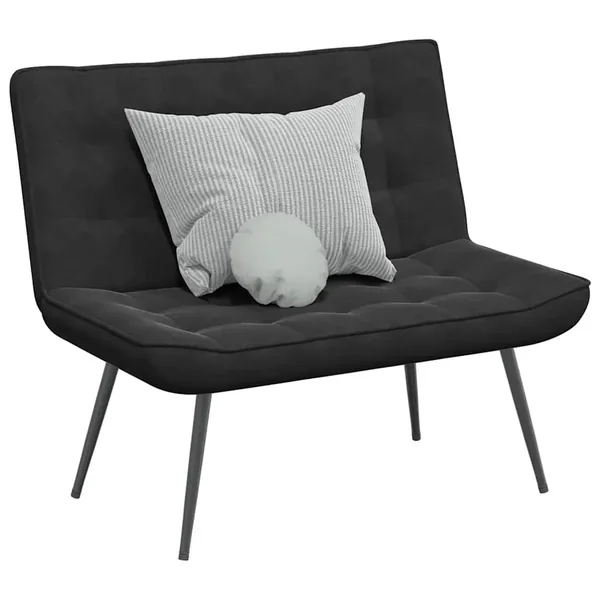 Banc noir 110x74x84 cm velours