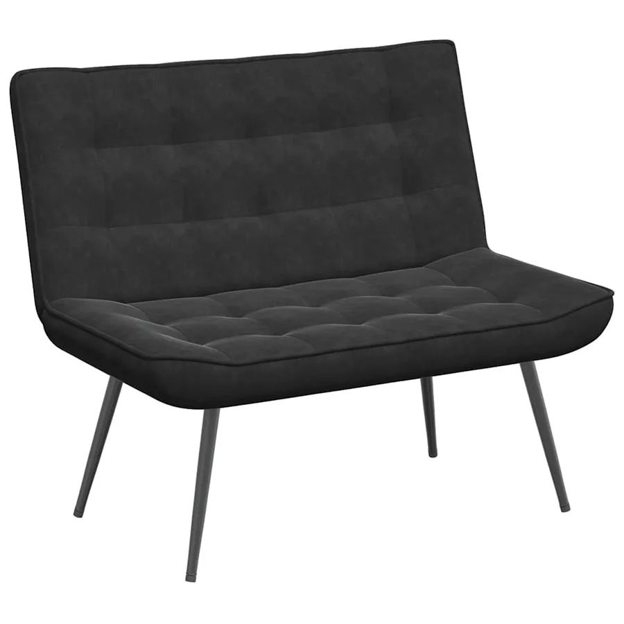 Banc noir 110x74x84 cm velours - 2