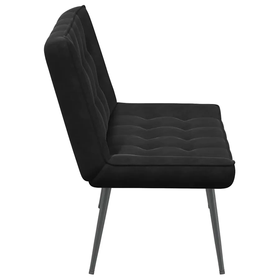 Banc noir 110x74x84 cm velours - 5