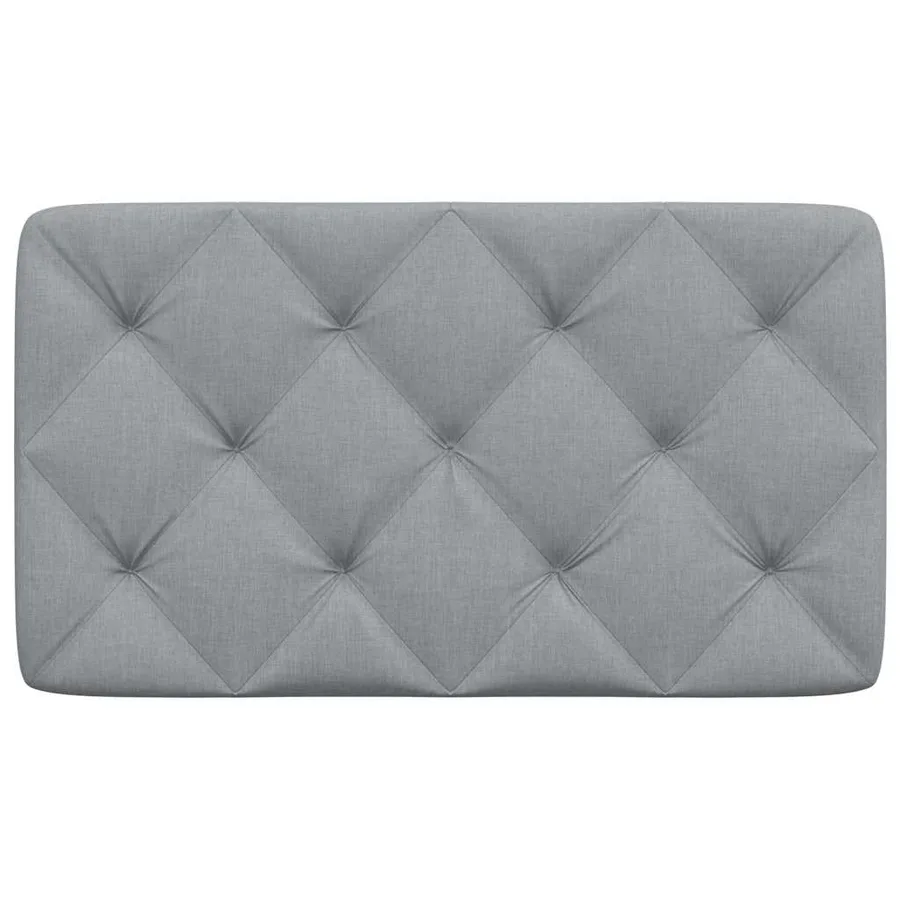 Coussin de tête de lit gris clair 90 cm tissu - 4