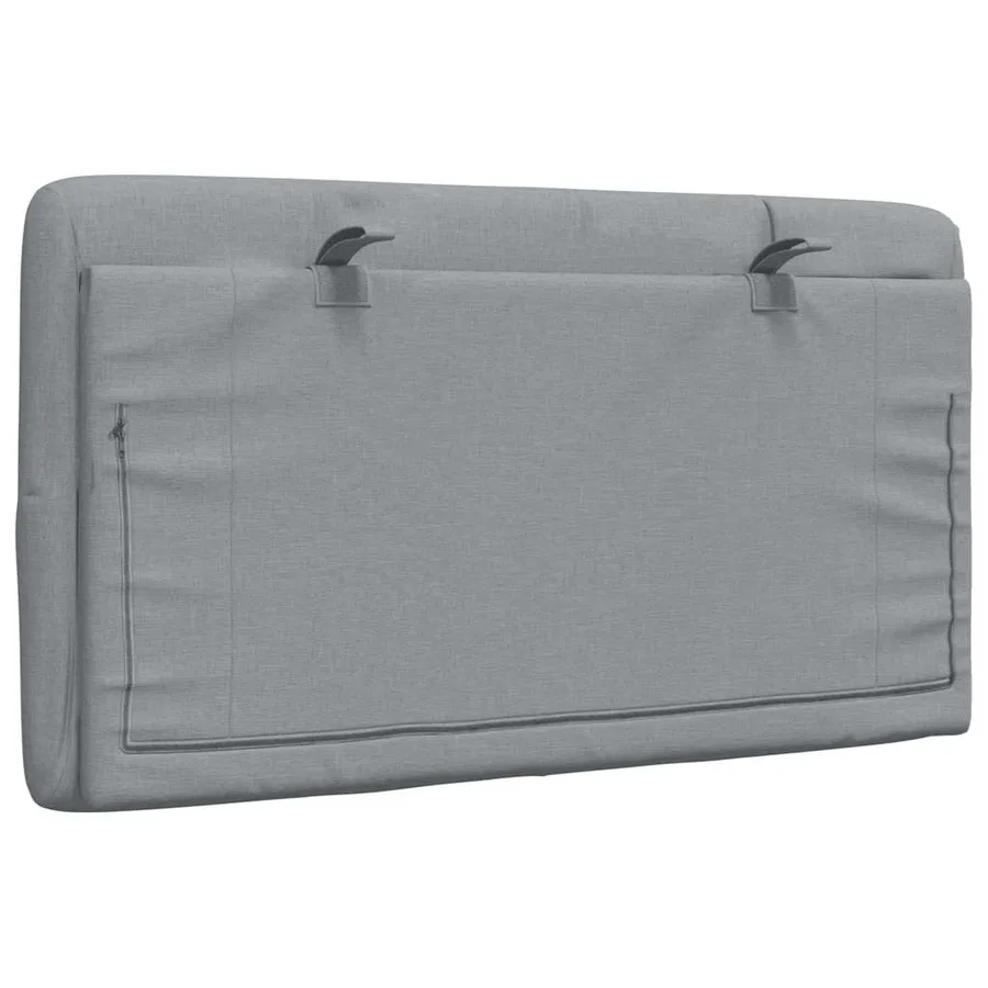 Coussin de tête de lit gris clair 90 cm tissu - 6