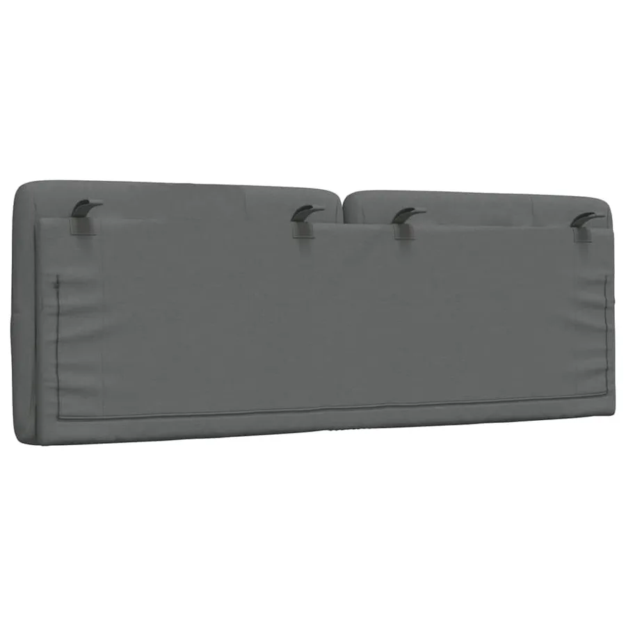 Coussin de tête de lit gris foncé 140 cm tissu - 6