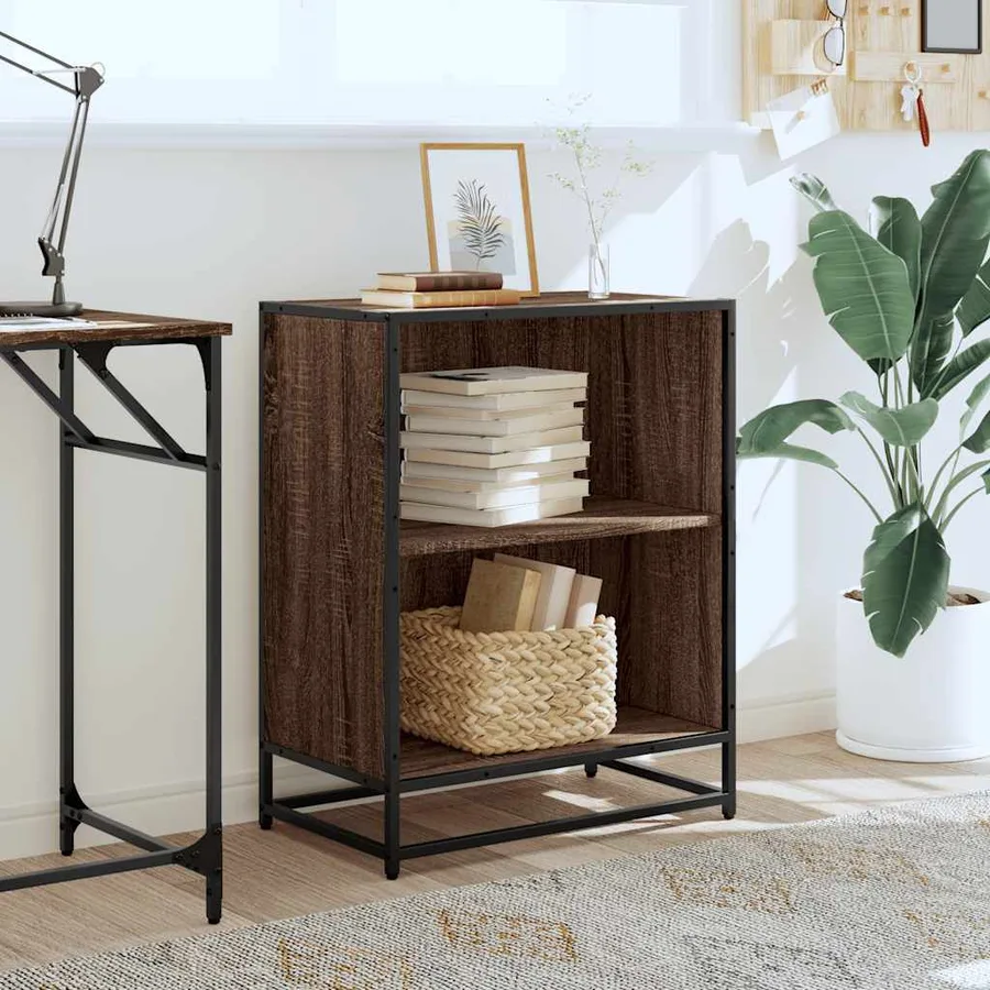 Bibliothèque chêne marron 60x35x76 cm bois d'ingénierie - 3