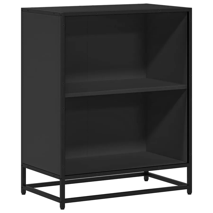 Bibliothèque noir 60x35x76 cm bois d'ingénierie - 2