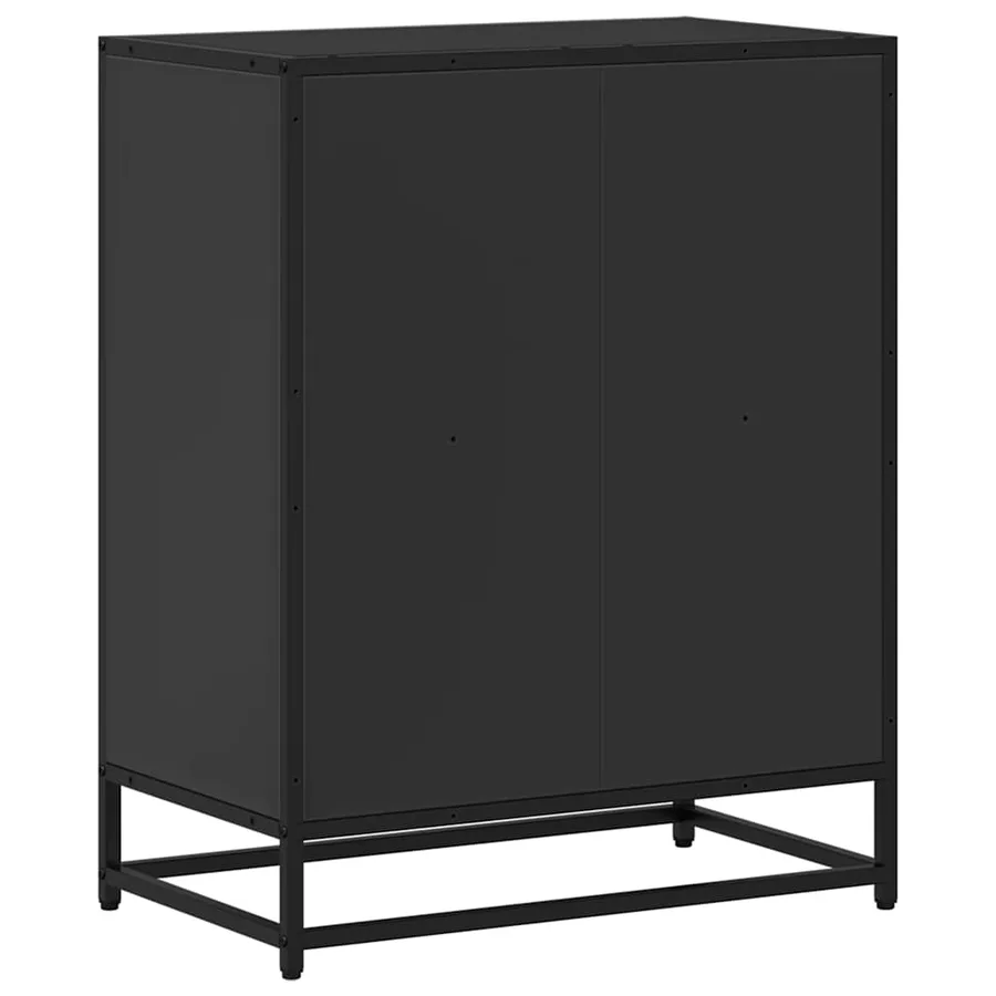 Bibliothèque noir 60x35x76 cm bois d'ingénierie - 6