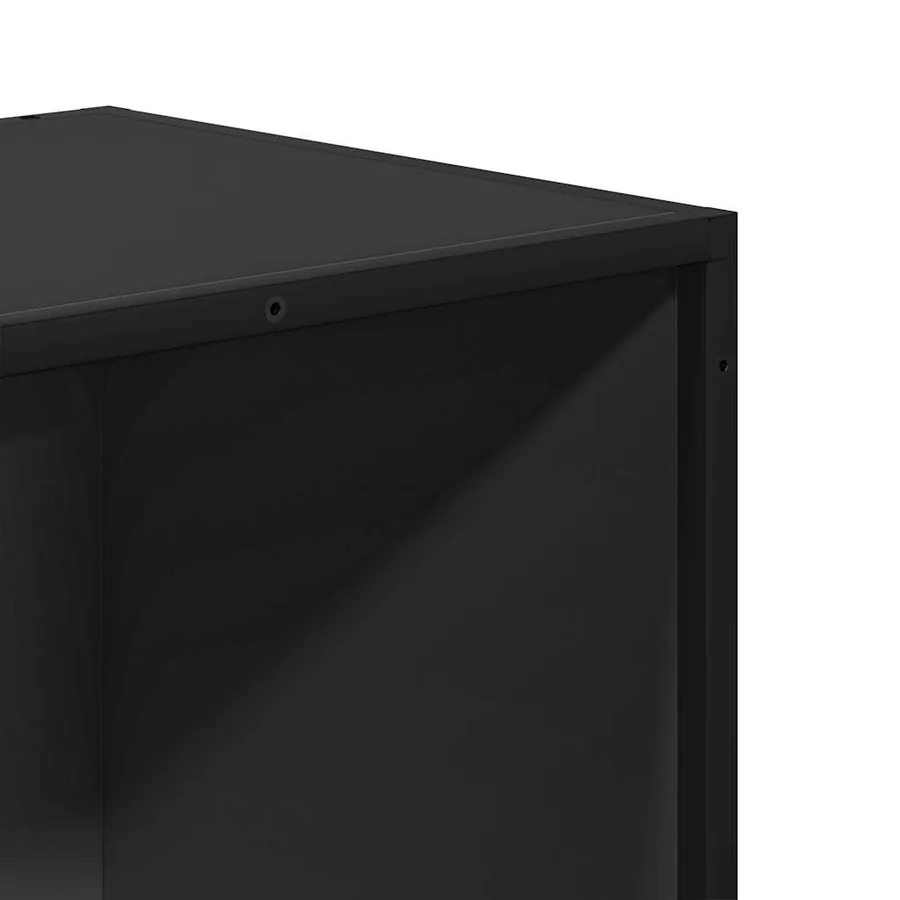 Bibliothèque noir 60x35x76 cm bois d'ingénierie - 7