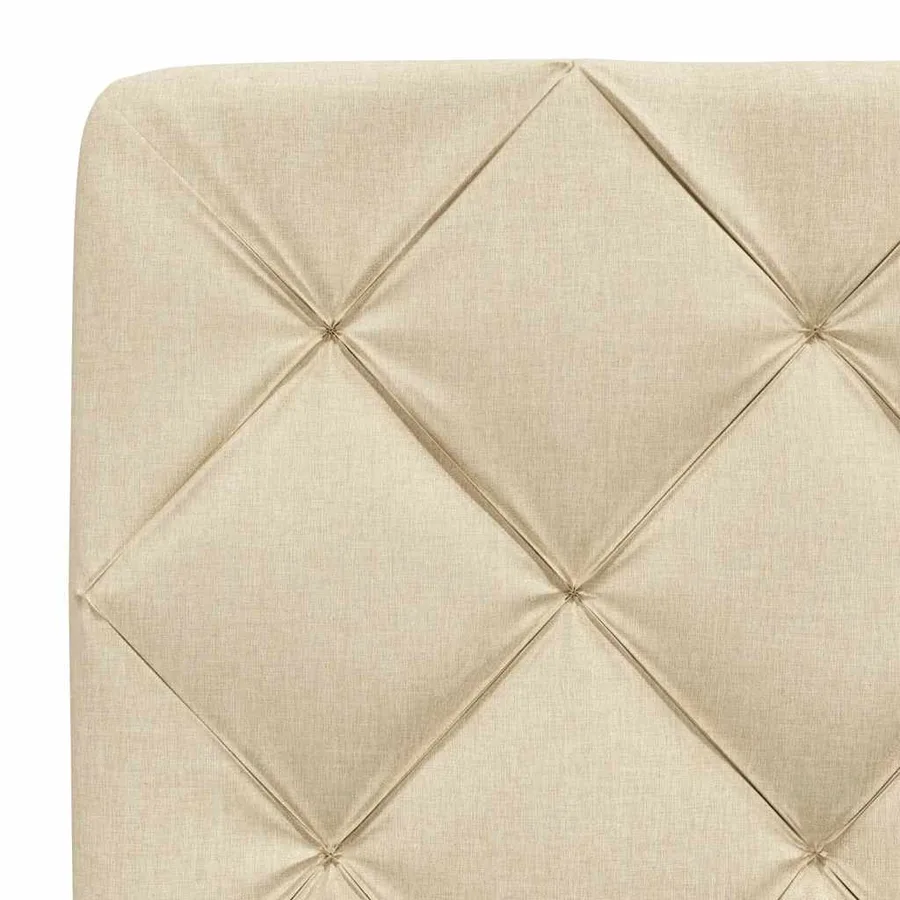 Lit avec matelas crème 140x190 cm tissu - 11