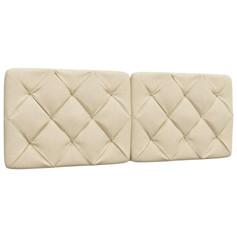 Cadre de lit sans matelas crème 140x190 cm tissu - 7