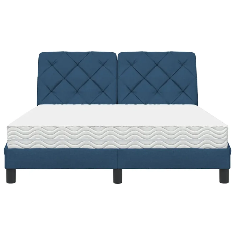 Lit avec matelas bleu 140x200 cm tissu - 5