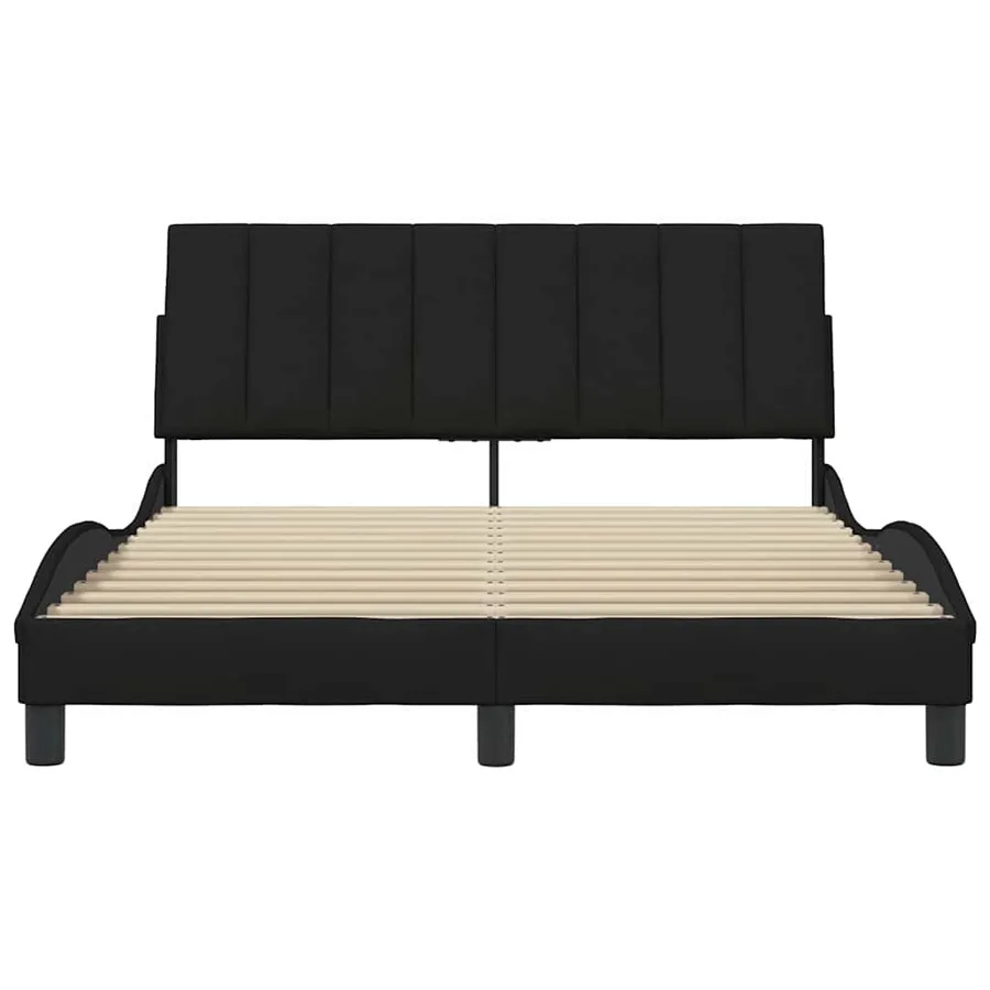 Cadre de lit sans matelas Hanko noir 120x200 cm tissu - 4