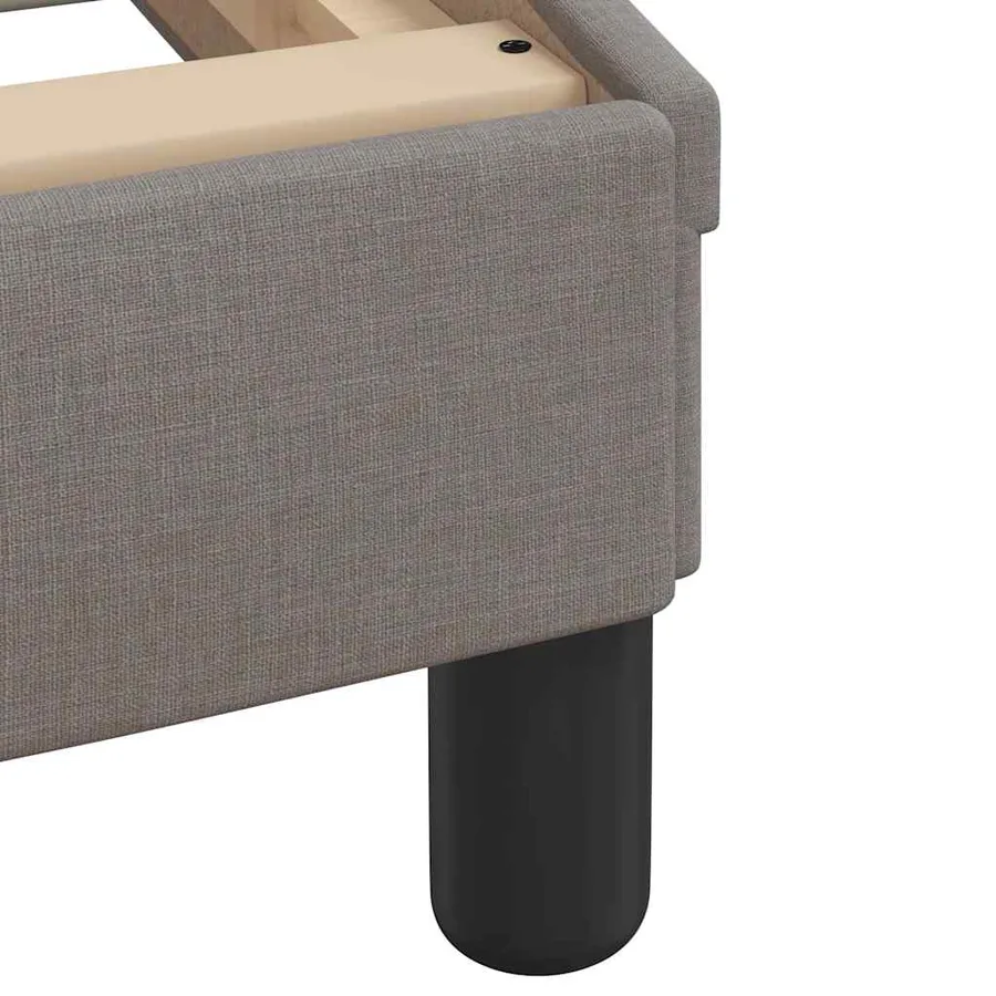 Lit avec matelas taupe 140x200 cm tissu - 10