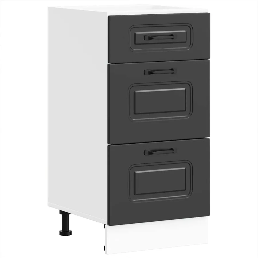 Meuble bas de cuisine « Kalmar » Bois d'ingénierie noir - 2