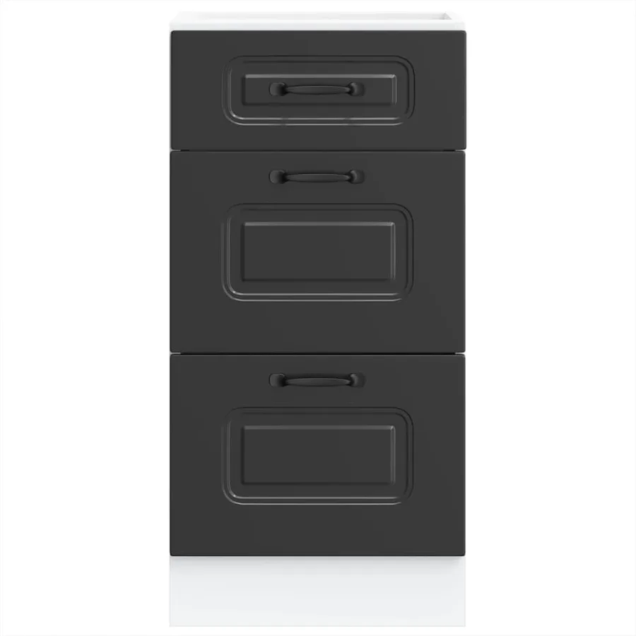 Meuble bas de cuisine « Kalmar » Bois d'ingénierie noir - 4