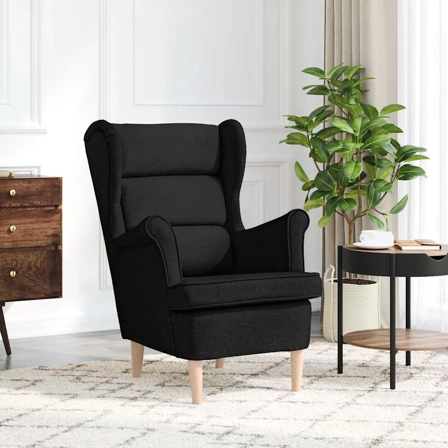 Fauteuil noir 74x84x100 cm tissu
