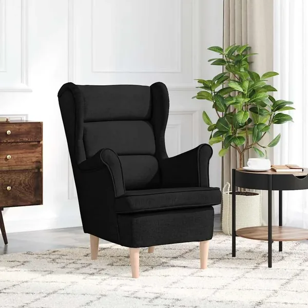 Fauteuil noir 74x84x100 cm tissu