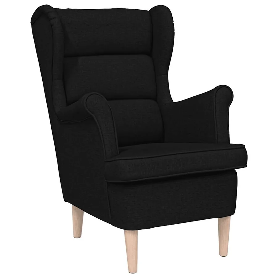 Fauteuil noir 74x84x100 cm tissu - 2