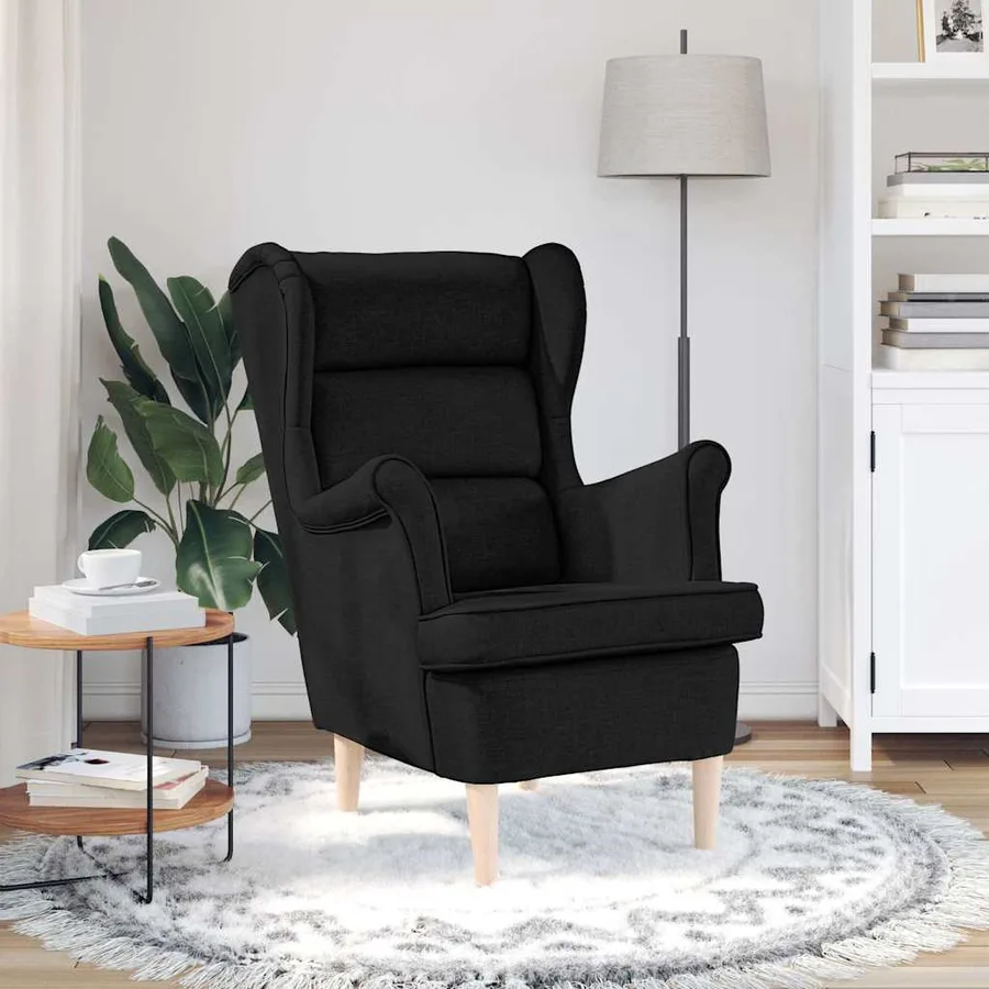 Fauteuil noir 74x84x100 cm tissu - 3