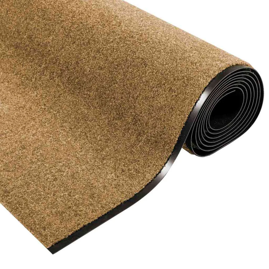 Tapis d'entrée Crème et noir 120 x 350 cm Polyamide et PVC - 5