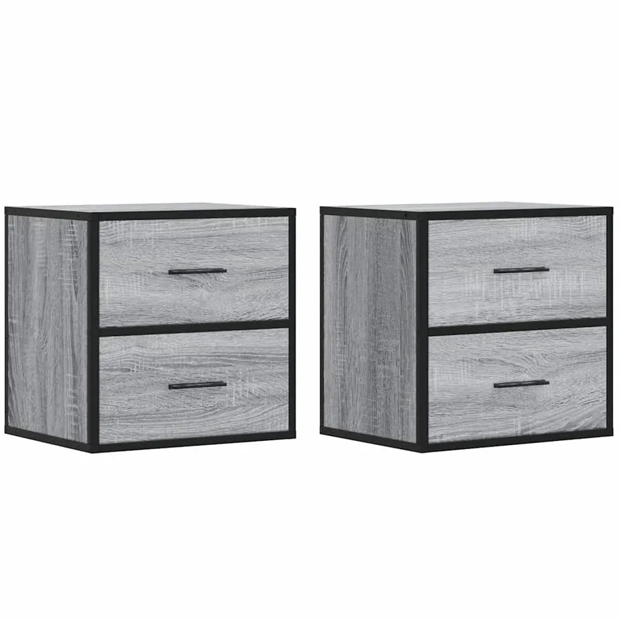 Tables de chevet murales 2 pcs sonoma gris 40x31x39,5 cm - 2