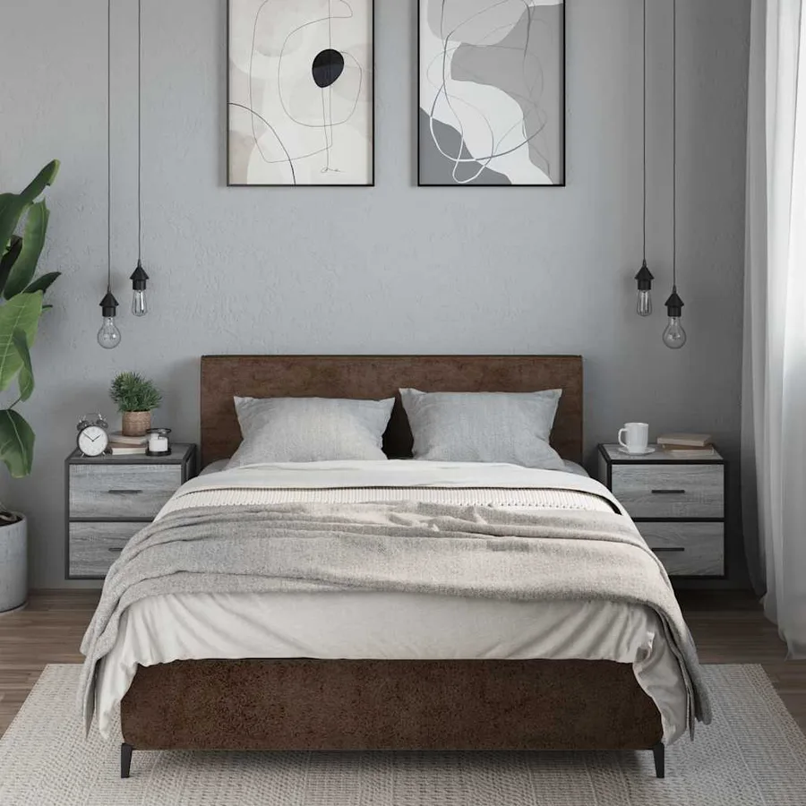 Tables de chevet murales 2 pcs sonoma gris 40x31x39,5 cm - 3
