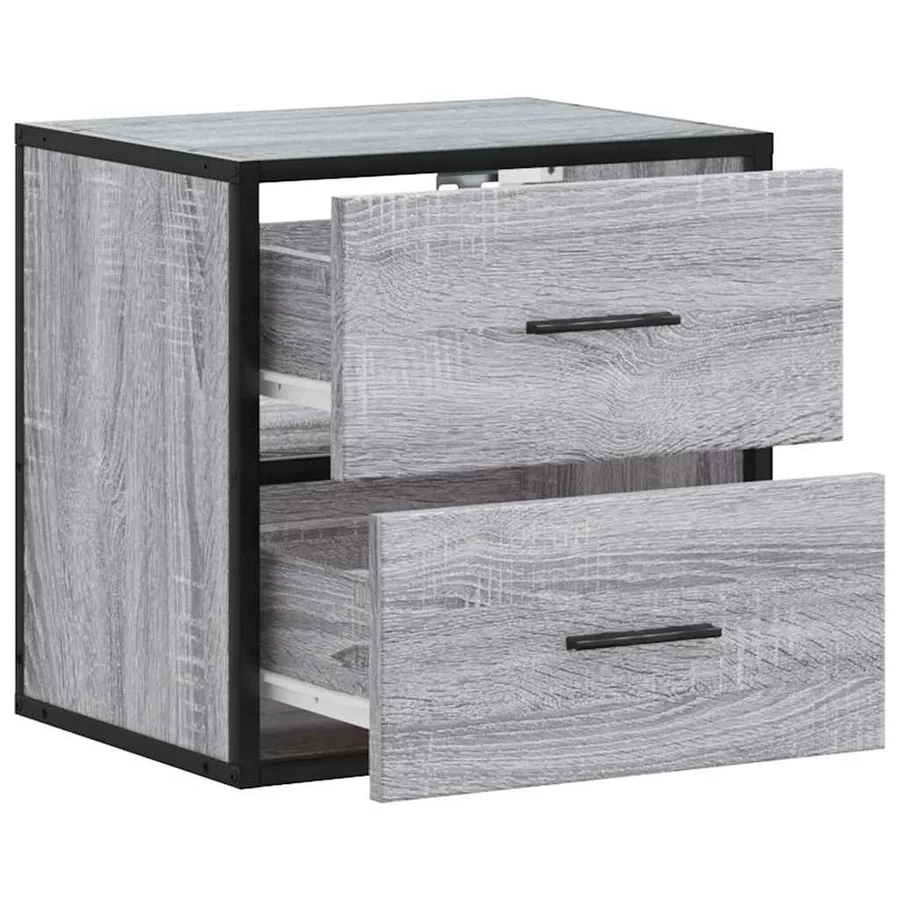 Tables de chevet murales 2 pcs sonoma gris 40x31x39,5 cm - 9