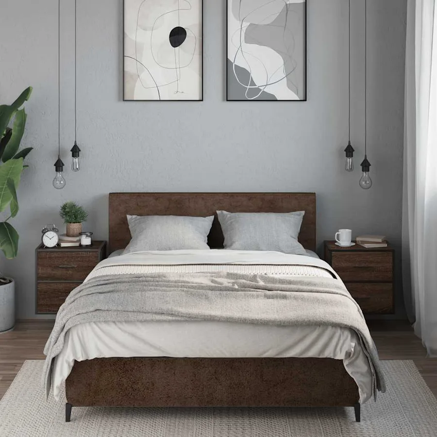 Tables de chevet murales 2 pcs chêne marron 40x31x39,5 cm - 3