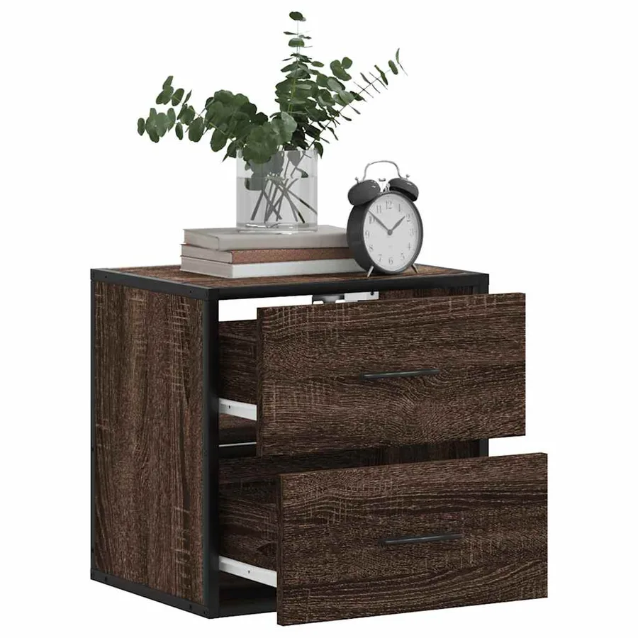 Tables de chevet murales 2 pcs chêne marron 40x31x39,5 cm - 4