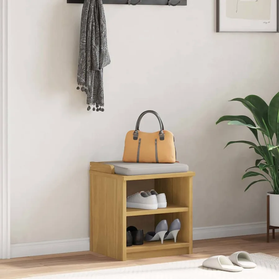 Banc de couloir SANDNES 45x40x50 cm bois de pin massif