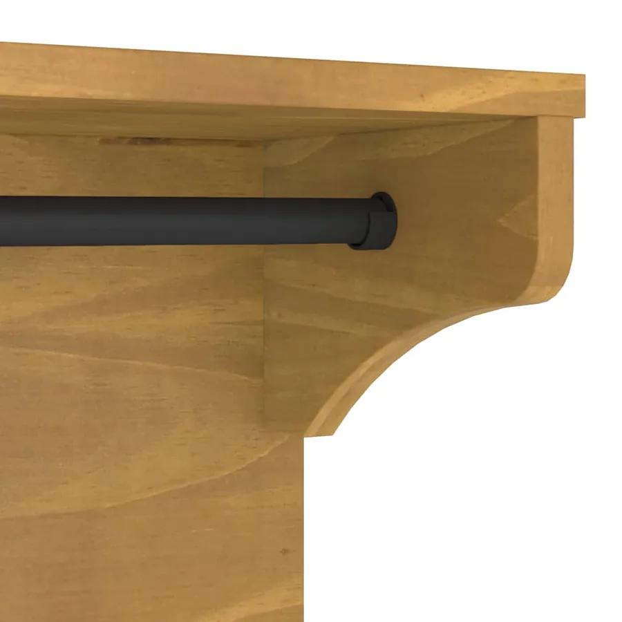 Porte-manteau mural SANDNES 43x30x42 cm bois massif pin - 8