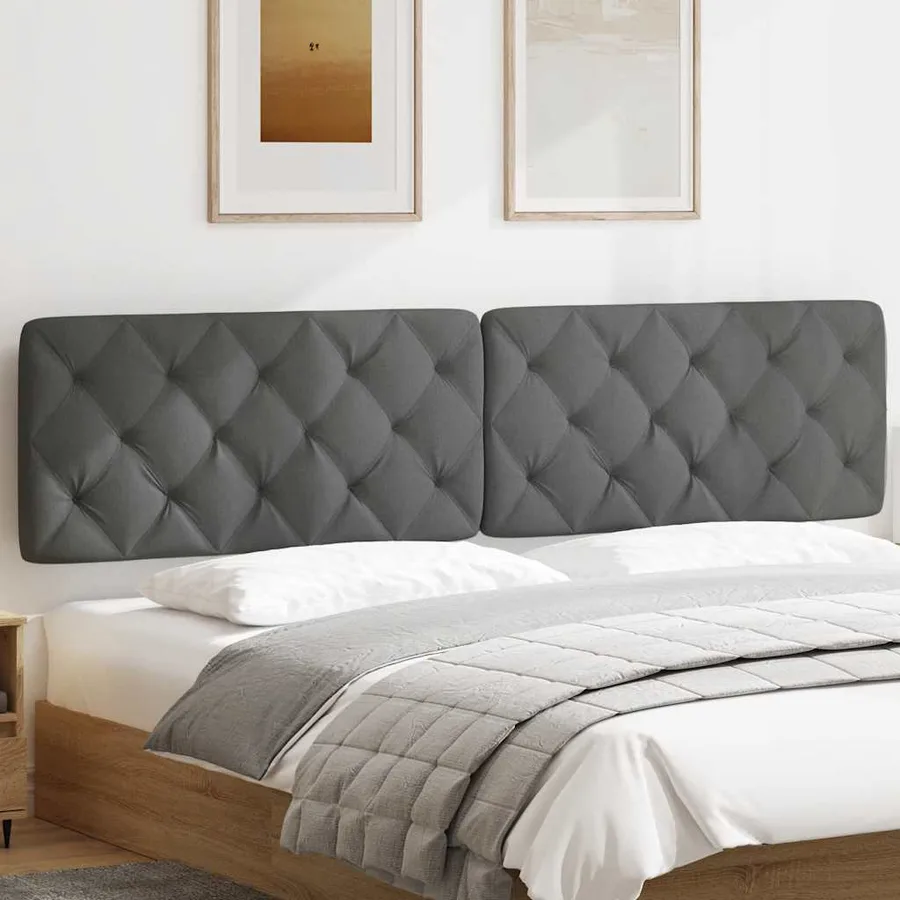 Coussin de tête de lit gris foncé 200 cm tissu - 3