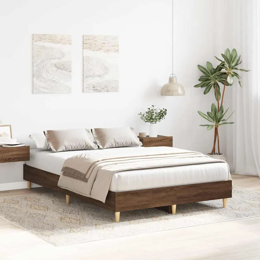 Cadre de lit sans matelas chêne marron 120x190 cm - 3