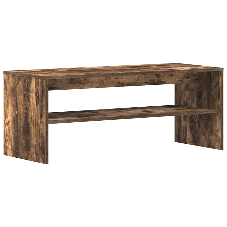 Meuble TV Chêne fumé 100x40x40 cm Bois d'ingénierie - 2