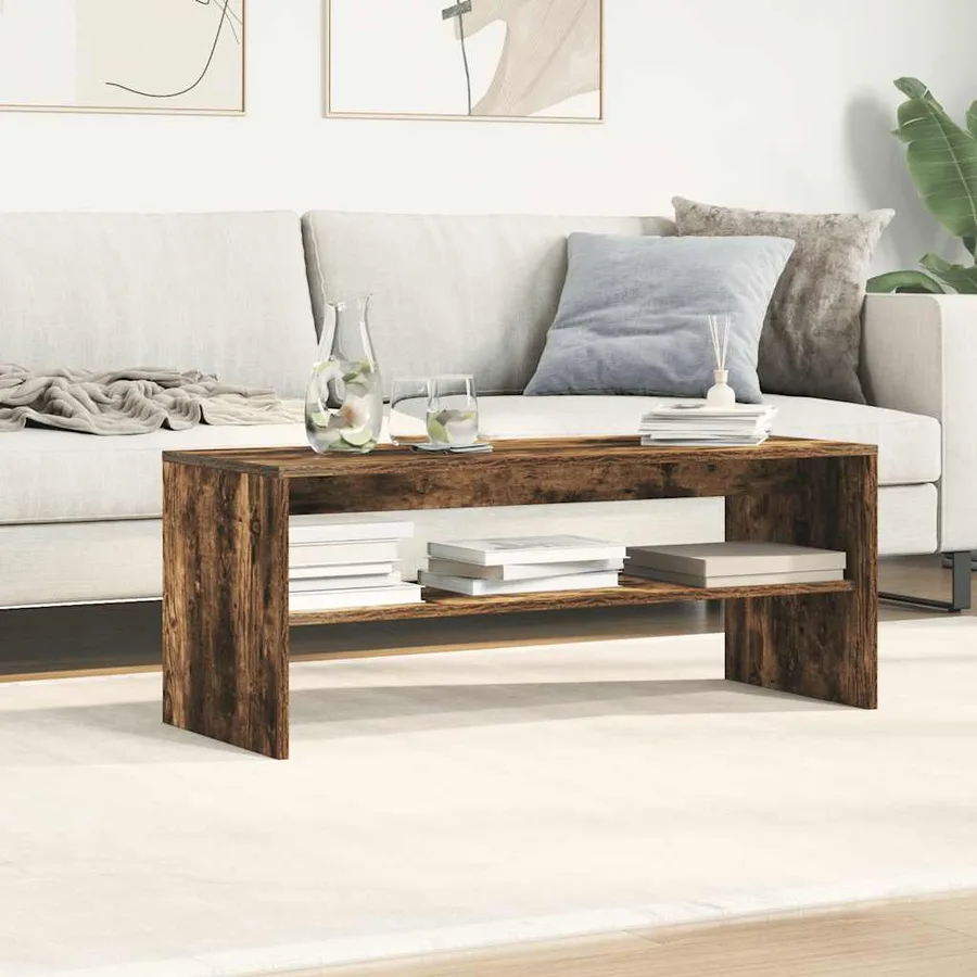 Meuble TV Chêne fumé 100x40x40 cm Bois d'ingénierie - 4