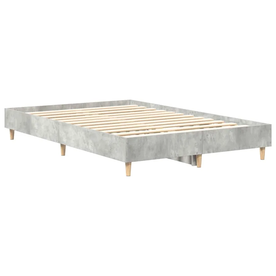 Cadre de lit sans matelas gris béton 135x190 cm bois ingénierie - 4
