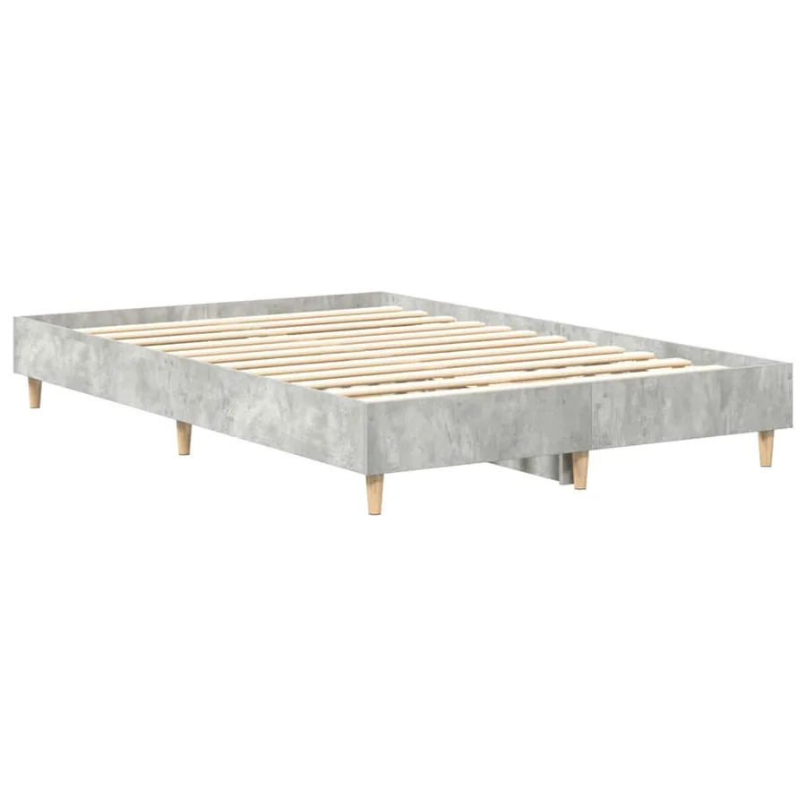 Cadre de lit sans matelas gris béton 135x190 cm bois ingénierie - 7