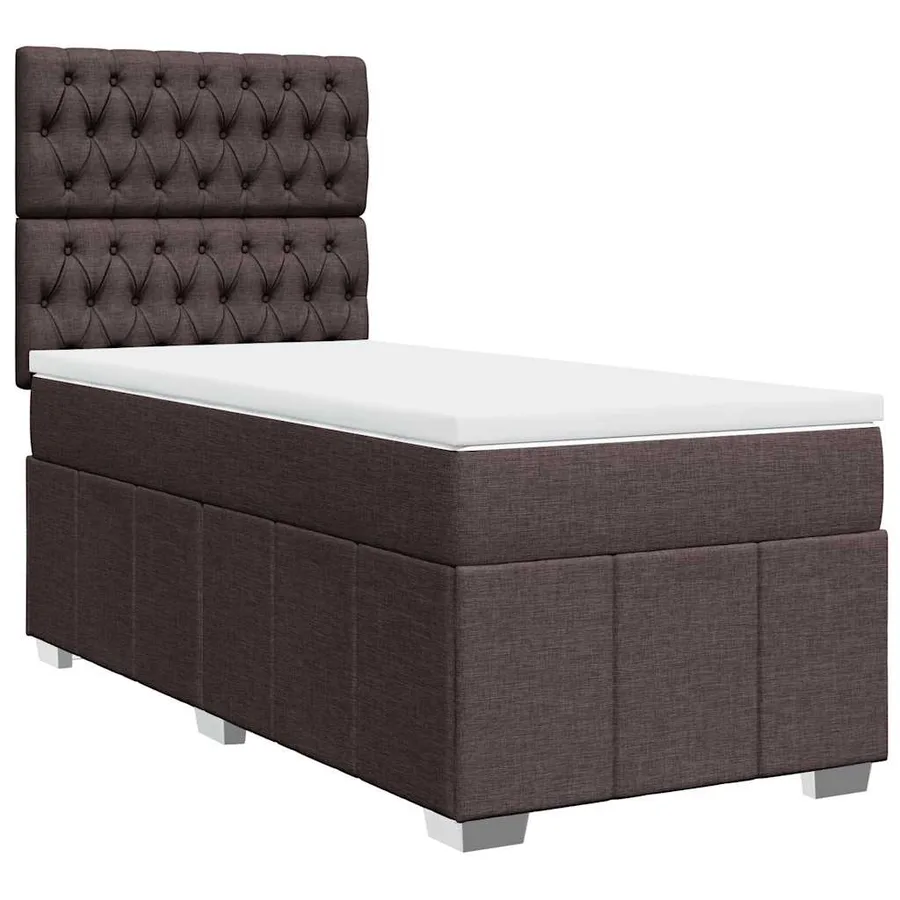 Sommier à lattes de lit avec matelas Marron foncé 90x200 cm - 2