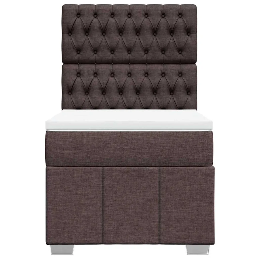 Sommier à lattes de lit avec matelas Marron foncé 90x200 cm - 4