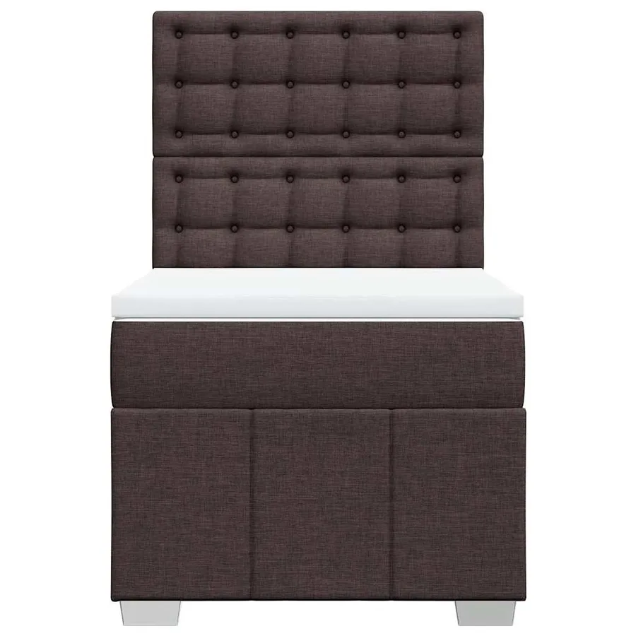Sommier à lattes de lit avec matelas Marron foncé 90x200 cm - 4