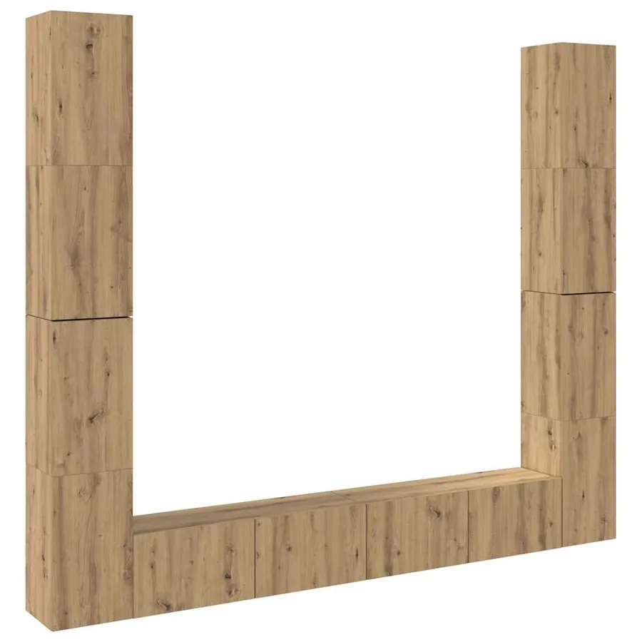 Meubles TV muraux 6 pcs chêne artisanal bois d'ingénierie - 2