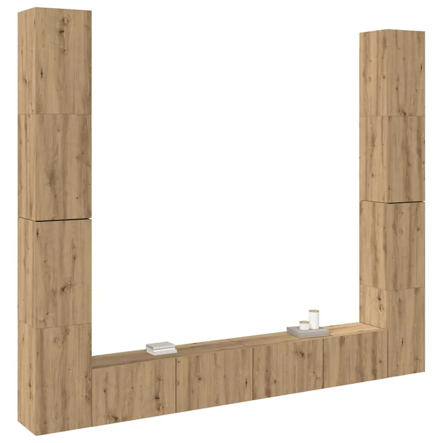 Meubles TV muraux 6 pcs chêne artisanal bois d'ingénierie - 4