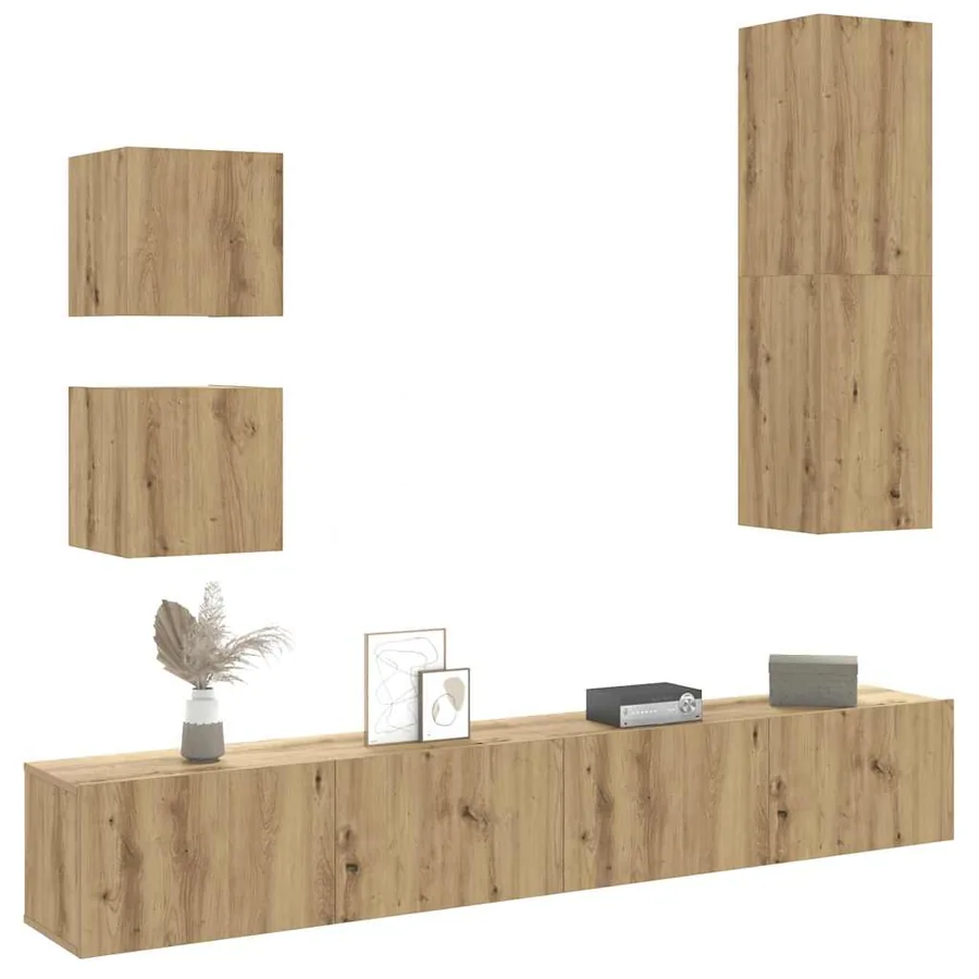 Ensemble de meuble TV mural 5 pcs chêne artisanal