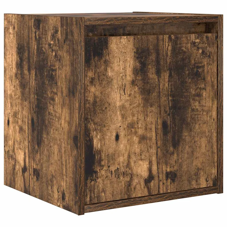 Table de chevet murale chêne fumé 38x34x40 cm - 2