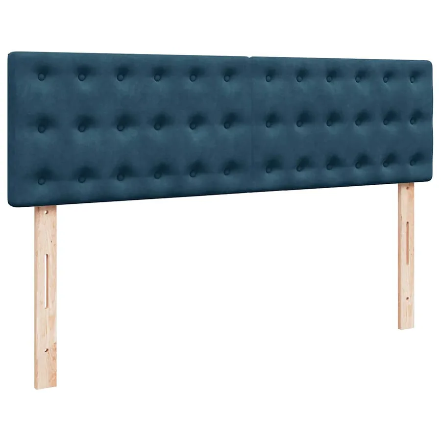 Cadre de lit ottoman avec matelas bleu foncé 160x200 cm velours - 10