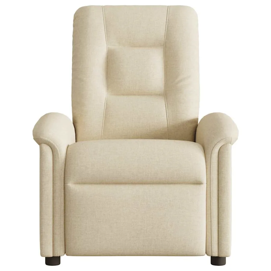 Fauteuil de massage inclinable Crème Tissu - 3