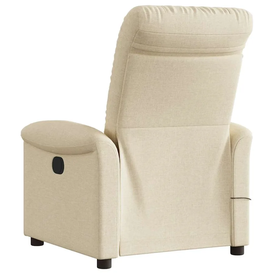Fauteuil de massage inclinable Crème Tissu - 5