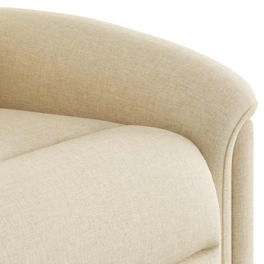 Fauteuil de massage inclinable Crème Tissu - 9