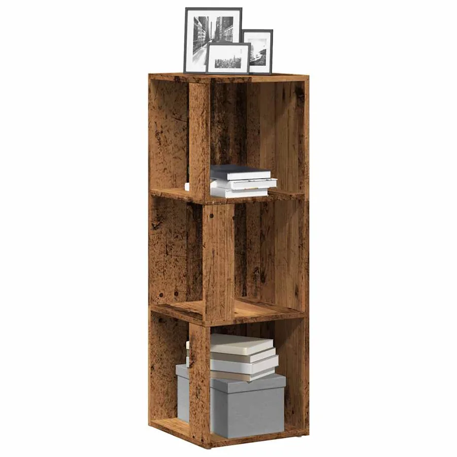 Armoire d'angle vieux bois 33x33x100 cm bois d'ingénierie