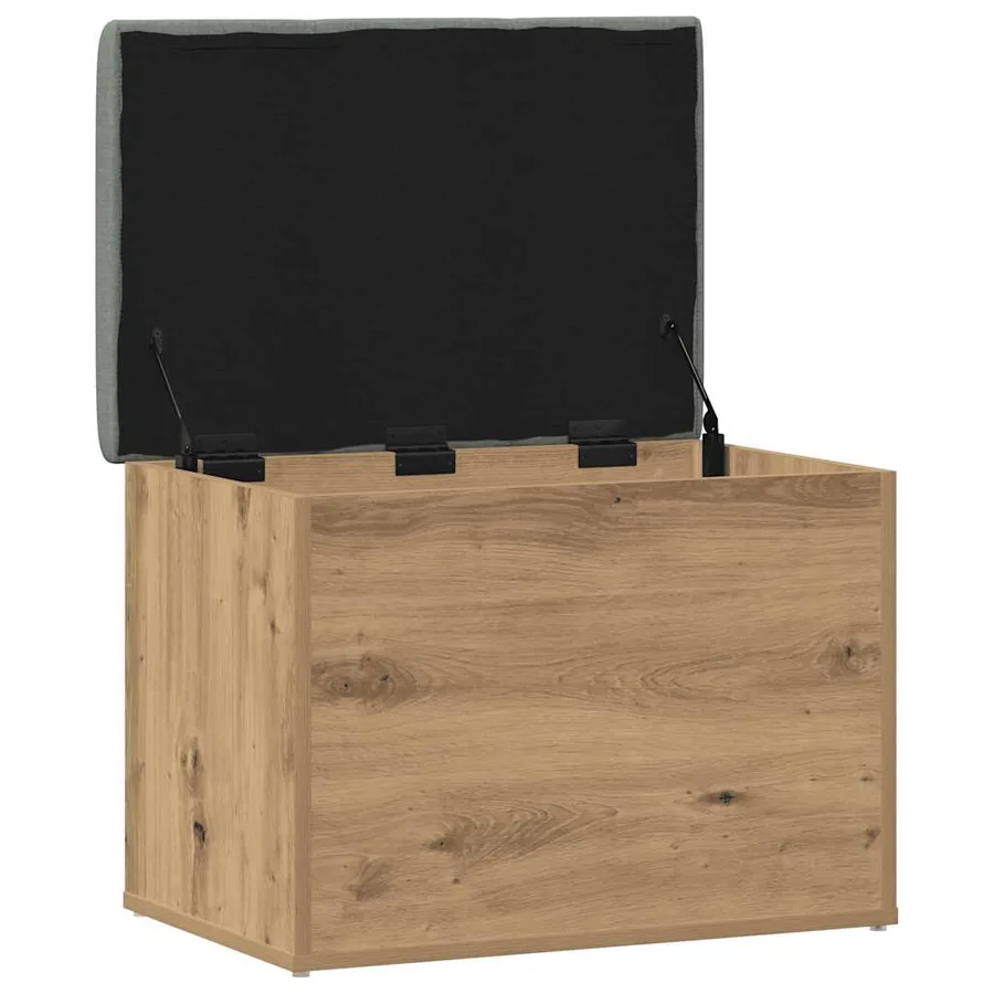Banc de rangement chêne artisanal 62x42x45 cm bois d'ingénierie - 5