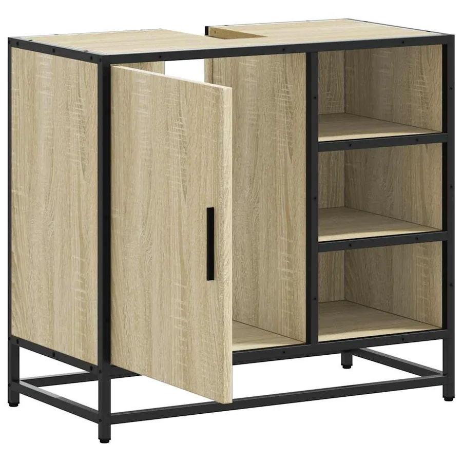 Meuble de salle de bain avec lavabo Chêne Sonoma 65 x 33 x 60 cm Bois d'ingénierie - 6
