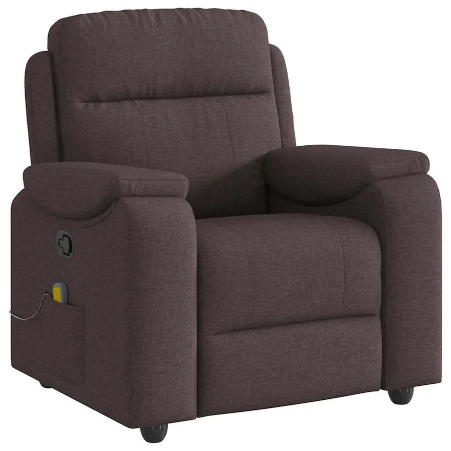 Fauteuil de massage inclinable Marron foncé Tissu - 2